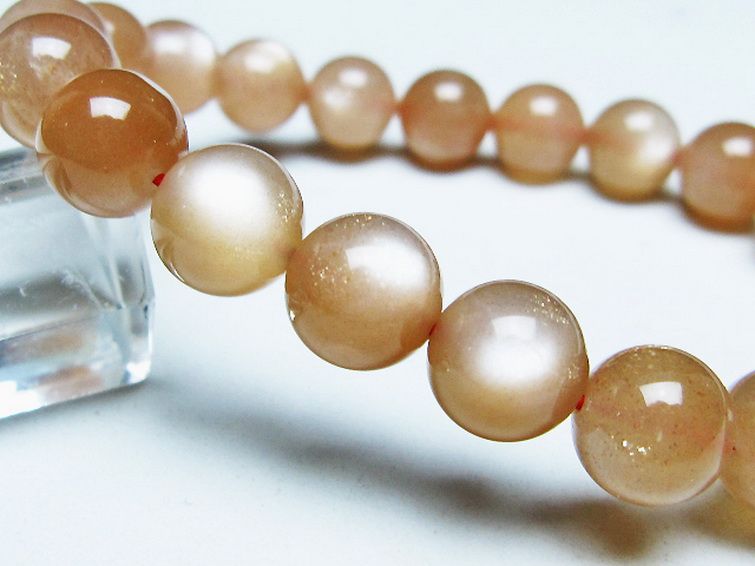 オレンジムーンストーン ブレスレット 10mm [T347-5691] 3枚目