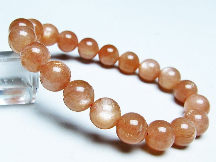 オレンジムーンストーン ブレスレット 10mm [t347-5692] 1枚目