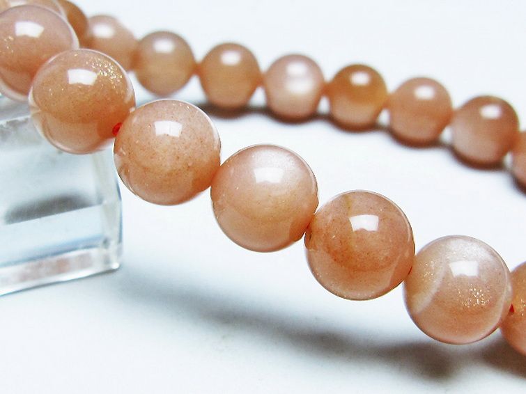オレンジムーンストーン ブレスレット 10mm [T347-5694] 3枚目
