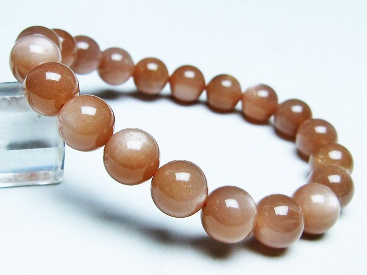 オレンジムーンストーン ブレスレット 10mm [T347-5698] 1枚目