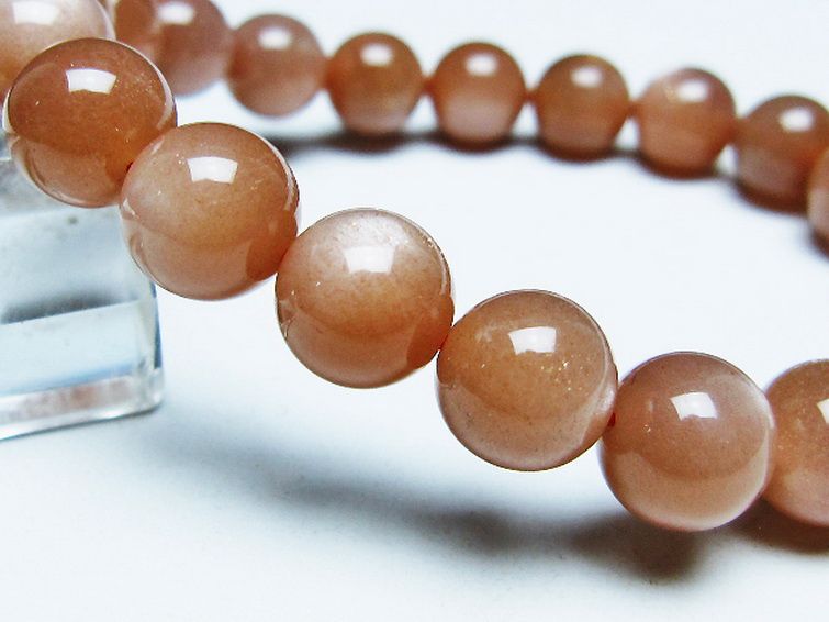 オレンジムーンストーン ブレスレット 10mm [T347-5698] 3枚目