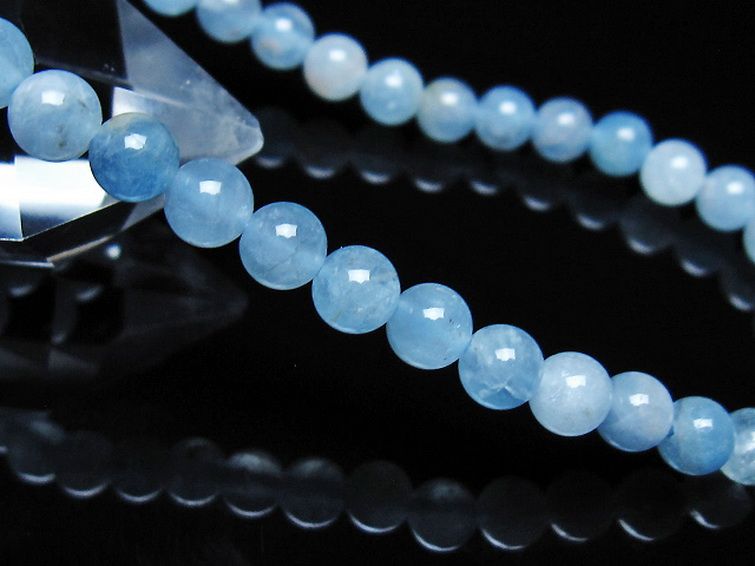アクアマリン ブレスレット 5mm [t35-21082] 3枚目