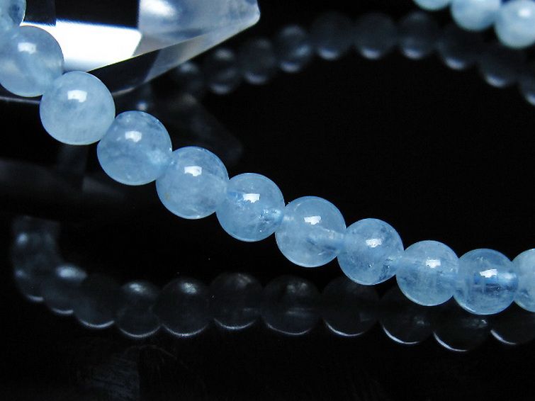 アクアマリン ブレスレット 5mm [t35-21118] 3枚目