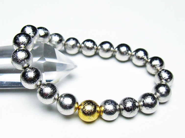 シルバーギベオン メテオライト ブレスレット 10mm [t352-1660]