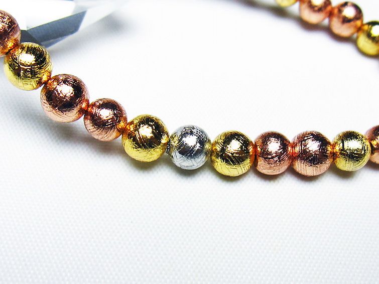 ピンクゴールドギベオン メテオライト ブレスレット 6mm [t352-1661]