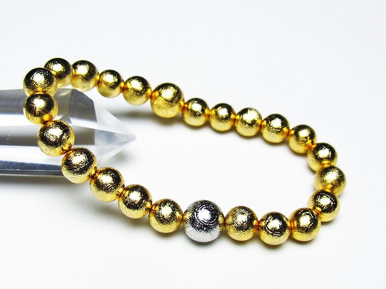 ゴールドギベオン メテオライト ブレスレット 8mm [T352-1662] 1枚目