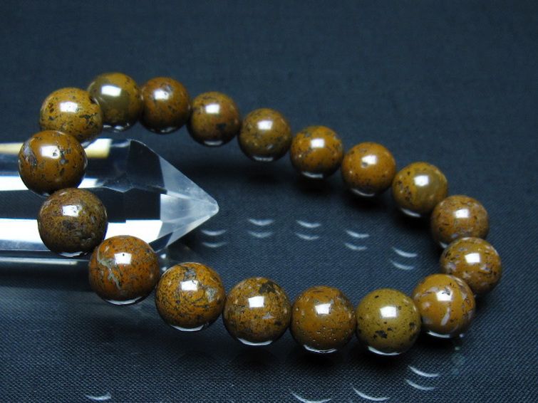 天然石 コンドライト「サハラNWA869隕石」 ブレスレット 12mm [t352-1753]