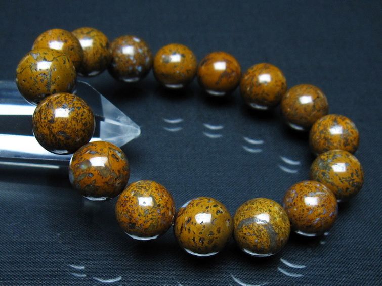 コンドライト「サハラNWA869隕石」 ブレスレット 14mm [t352-1759] 1枚目