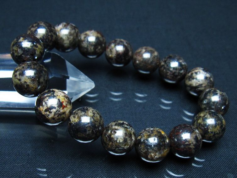 コンドライト「サハラNWA869隕石」 ブレスレット 12mm [t352-1766] 1枚目