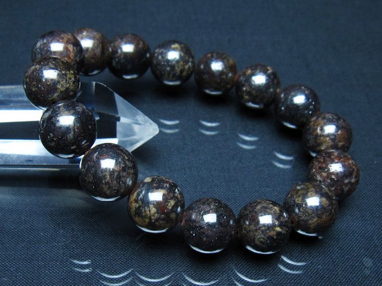 コンドライト「サハラNWA869隕石」 ブレスレット 13mm [t352-1768] 1枚目