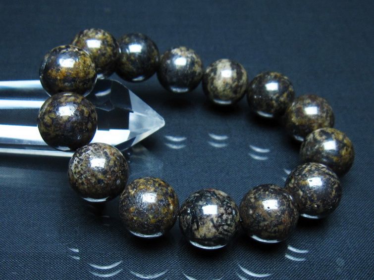 コンドライト「サハラNWA869隕石」 ブレスレット 16mm [t352-1772] 1枚目