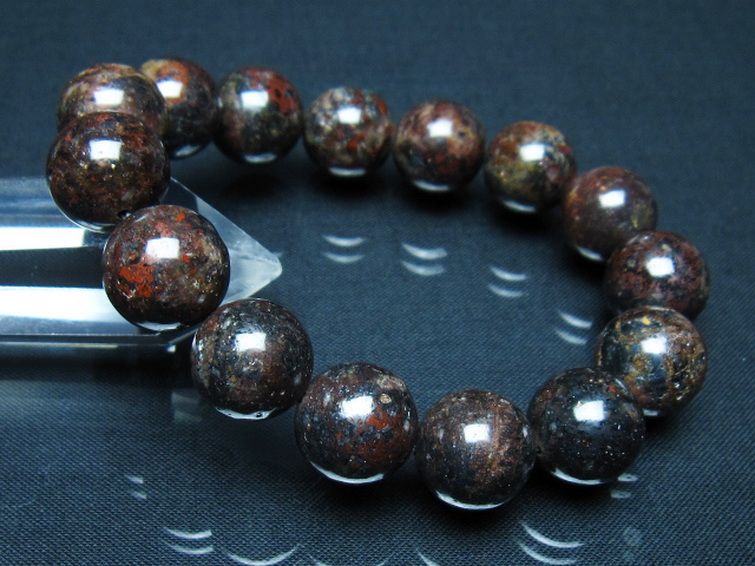 コンドライト「サハラNWA869隕石」 ブレスレット 14mm [t352-1774] 1枚目