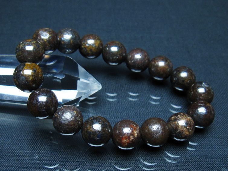 コンドライト「サハラNWA869隕石」 ブレスレット 12mm [t352-1778] 1枚目