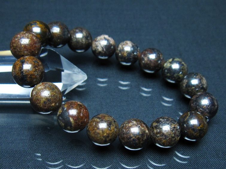 コンドライト「サハラNWA869隕石」 ブレスレット 12mm [t352-1780] 1枚目