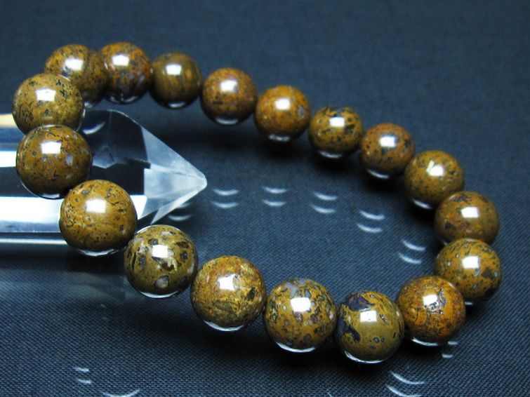 コンドライト「サハラNWA869隕石」 ブレスレット 11mm [t352-1802] 1枚目