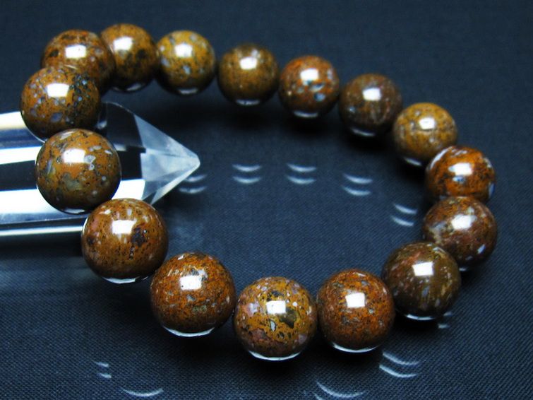 コンドライト「サハラNWA869隕石」 ブレスレット 14mm [t352-1833] 1枚目