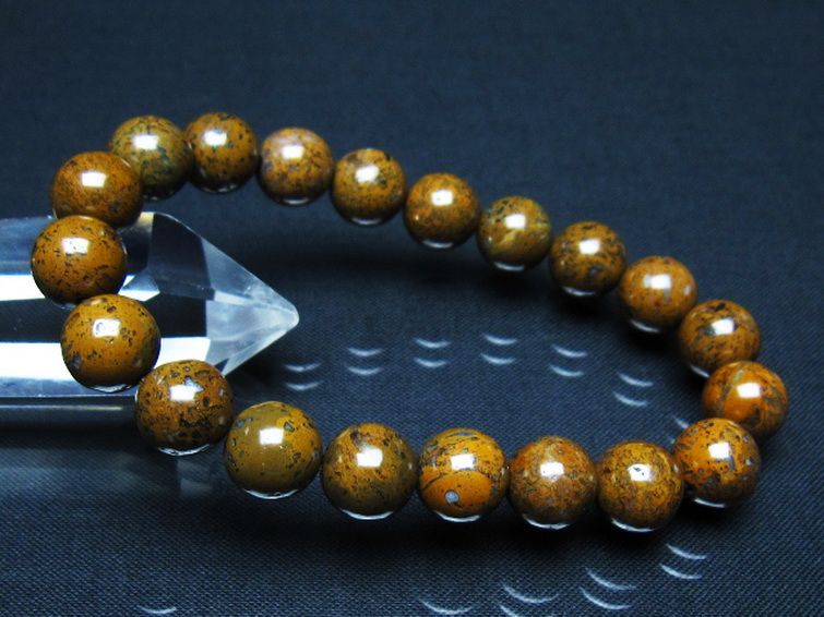 コンドライト「サハラNWA869隕石」 ブレスレット 10mm [t352-1835] 1枚目