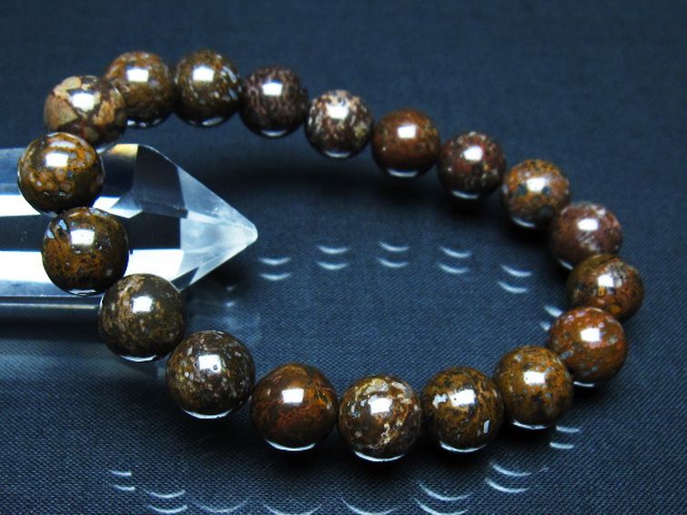 コンドライト「サハラNWA869隕石」 ブレスレット 11mm [t352-1842] 1枚目