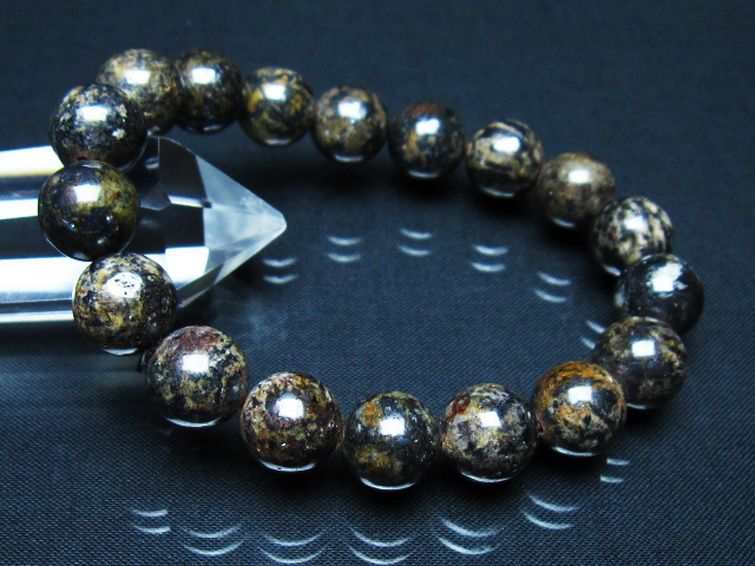 コンドライト「サハラNWA869隕石」 ブレスレット 12mm [t352-1870] 1枚目