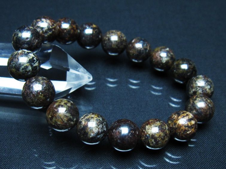 コンドライト「サハラNWA869隕石」 ブレスレット 12mm [t352-1874] 1枚目