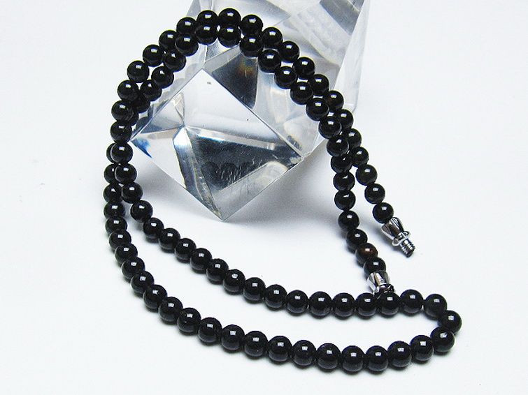 ブラックルチルクォーツ ネックレス 5mm [T354-5927] 1枚目