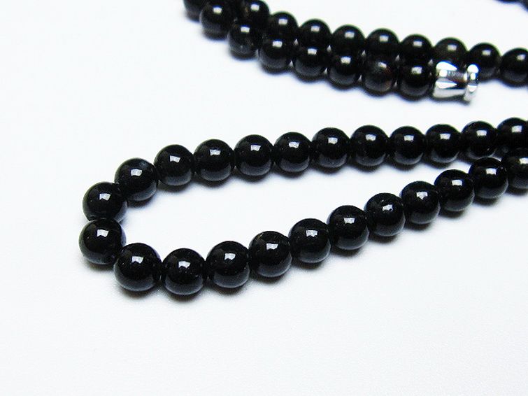 ブラックルチルクォーツ ネックレス 5mm [T354-5927] 2枚目