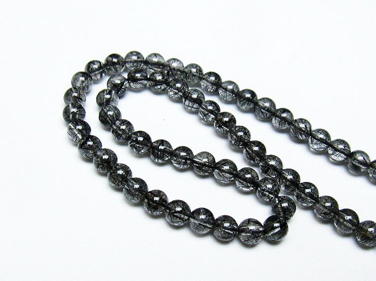 ブラックルチルクォーツ ネックレス 4mm [T354-5936] 2枚目