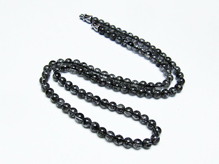 ブラックルチルクォーツ ネックレス 4mm [T354-5936] 3枚目