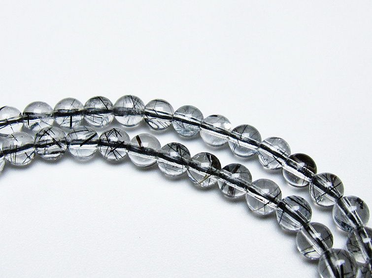 ブラックルチルクォーツ ネックレス 5mm [T354-5992] 2枚目