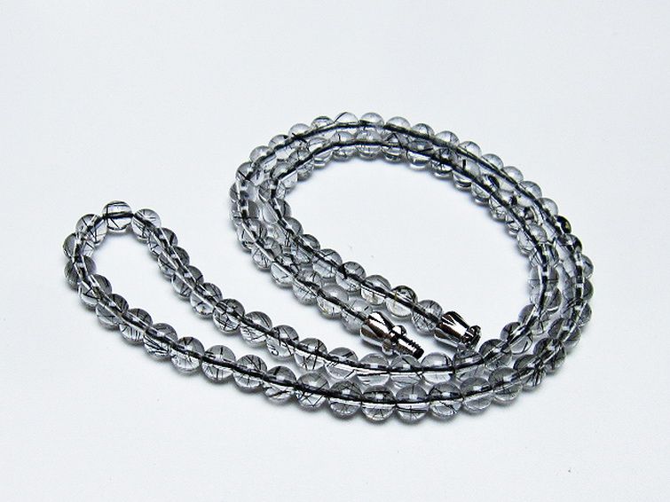 ブラックルチルクォーツ ネックレス 5mm [T354-5992] 3枚目