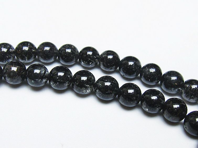 ブラックルチルクォーツ ネックレス 6mm [T354-6008] 2枚目