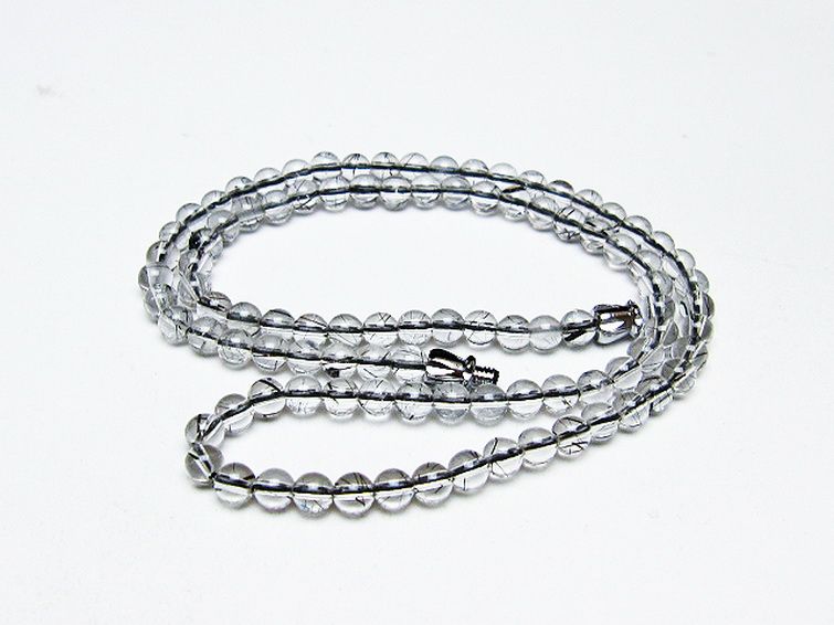 ブラックルチルクォーツ ネックレス 4mm [T354-6127] 1枚目