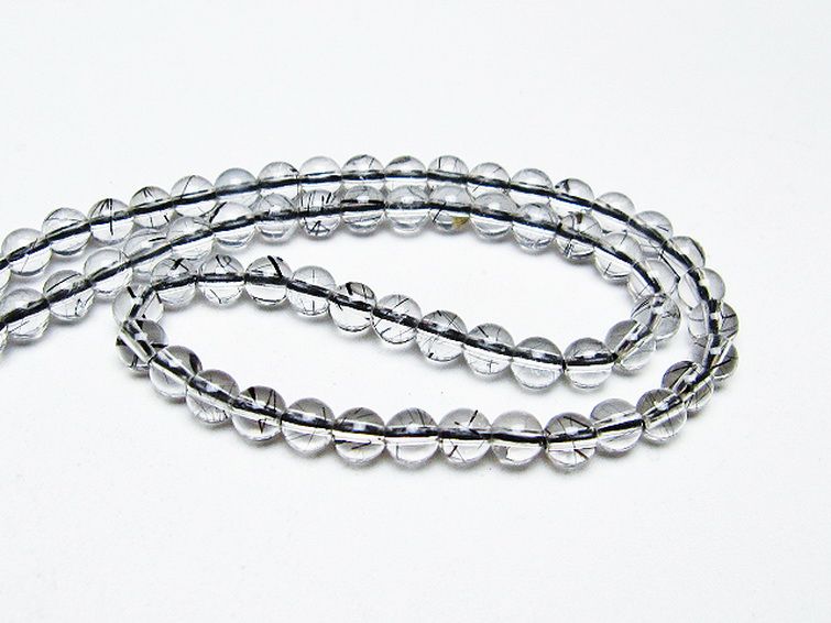 ブラックルチルクォーツ ネックレス 4mm [T354-6127] 2枚目