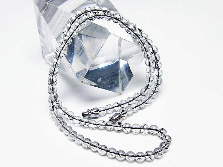 ブラックルチルクォーツ ネックレス 4mm [T354-6127] 3枚目