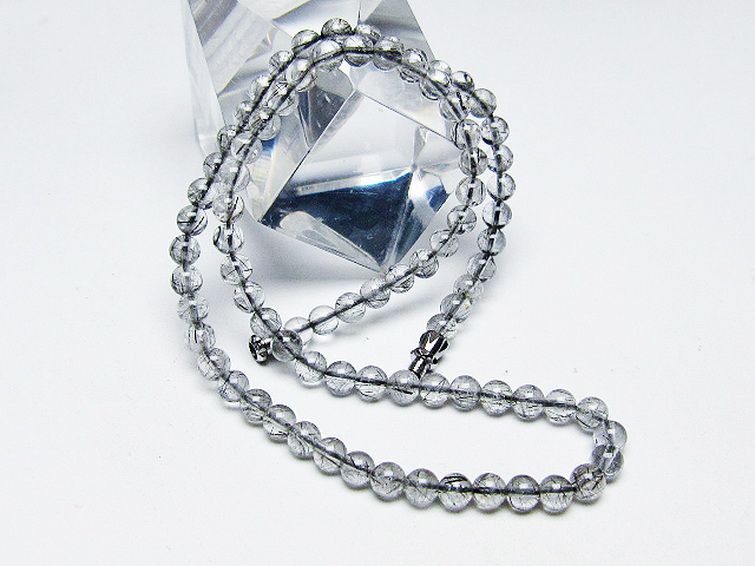 ブラックルチルクォーツ ネックレス 5mm [T354-6173] 3枚目