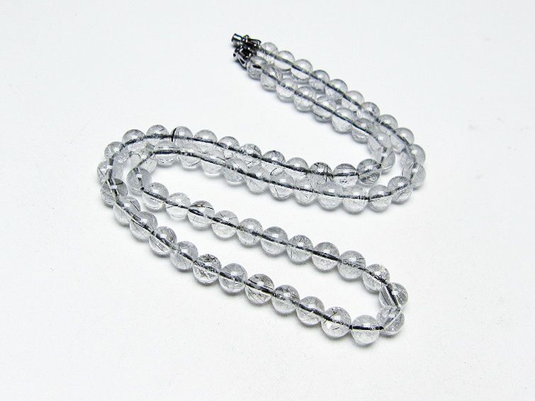 ブラックルチルクォーツ ネックレス 6mm [T354-6183] 2枚目