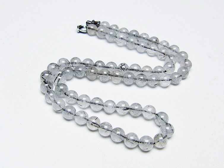 ブラックルチルクォーツ ネックレス 6mm [T354-6190] 1枚目