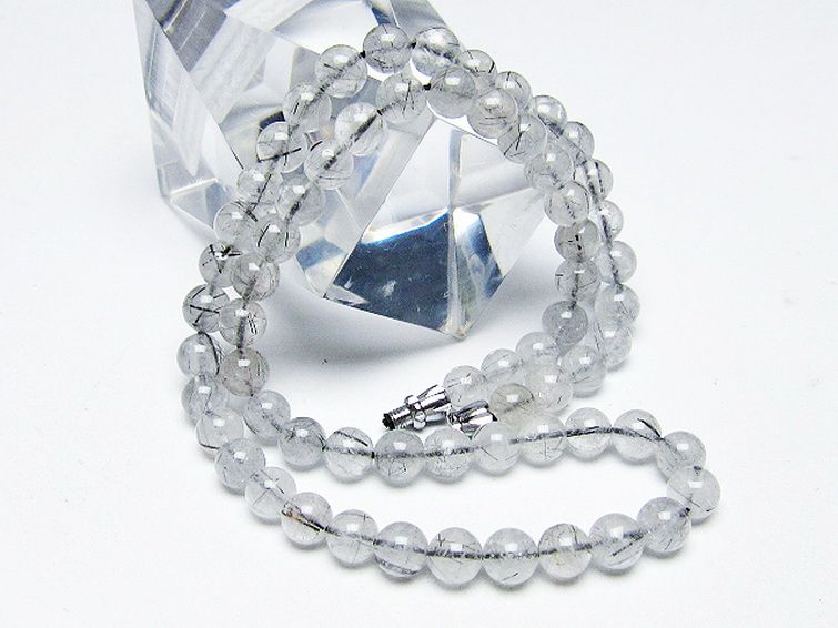 ブラックルチルクォーツ ネックレス 6mm [T354-6190] 3枚目