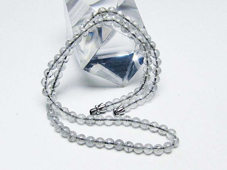 ブラックルチルクォーツ ネックレス 5mm [T354-6198] 3枚目