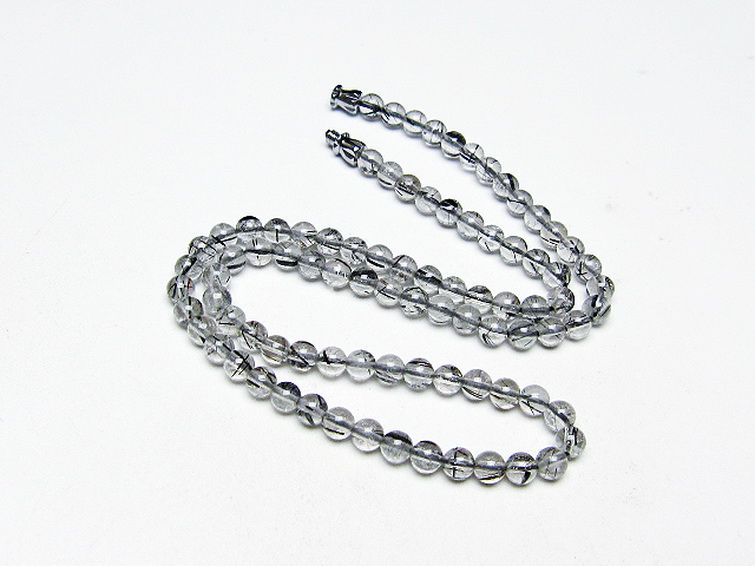 ブラックルチルクォーツ ネックレス 5mm [T354-6220] 1枚目