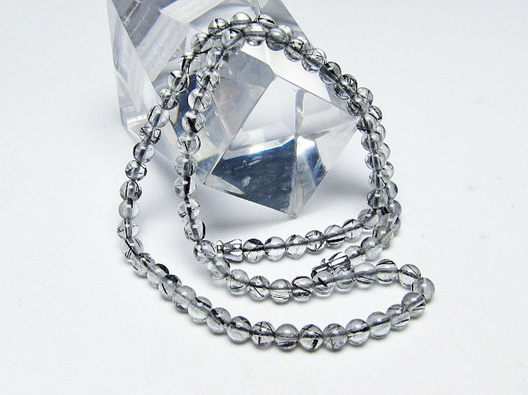 ブラックルチルクォーツ ネックレス 5mm [T354-6220] 3枚目