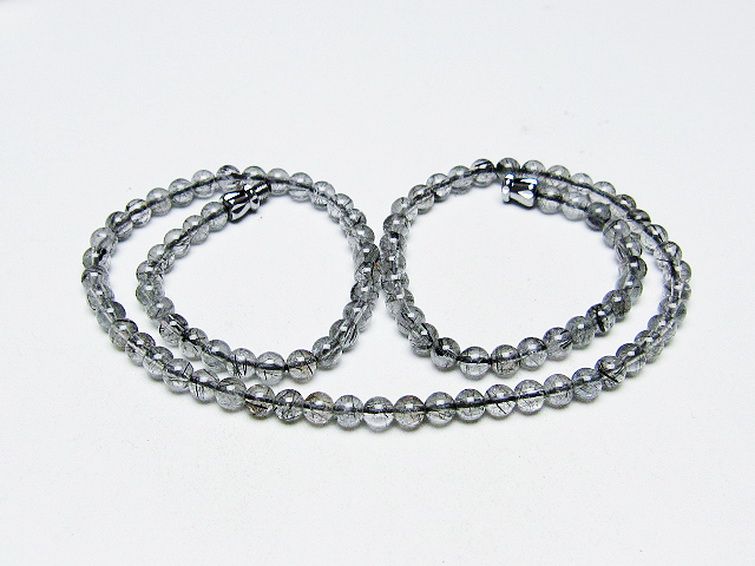 ブラックルチルクォーツ ネックレス 4mm [T354-6222] 1枚目