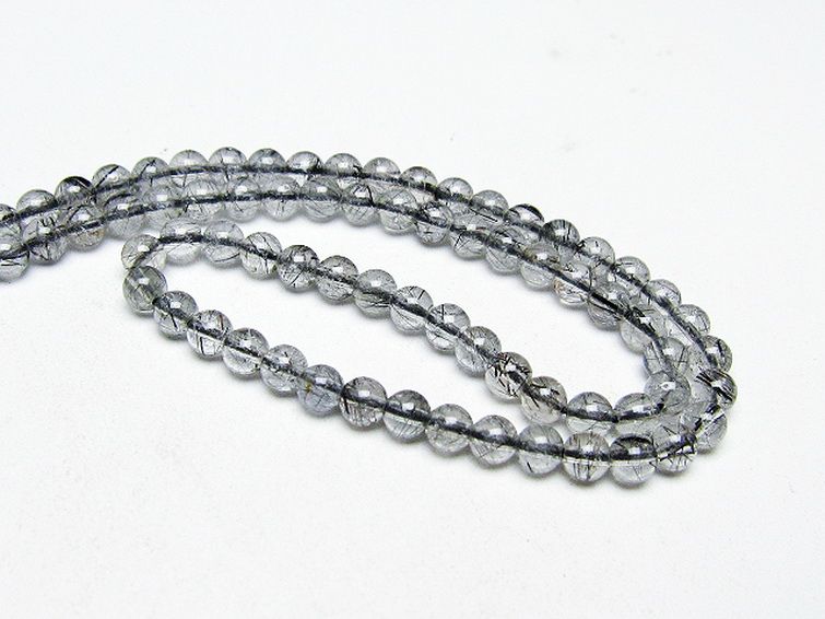ブラックルチルクォーツ ネックレス 4mm [T354-6222] 3枚目
