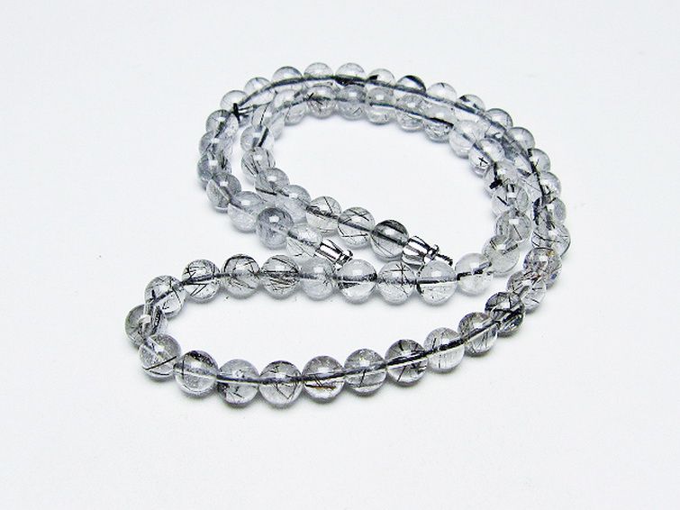ブラックルチルクォーツ ネックレス 6mm [T354-6251] 1枚目