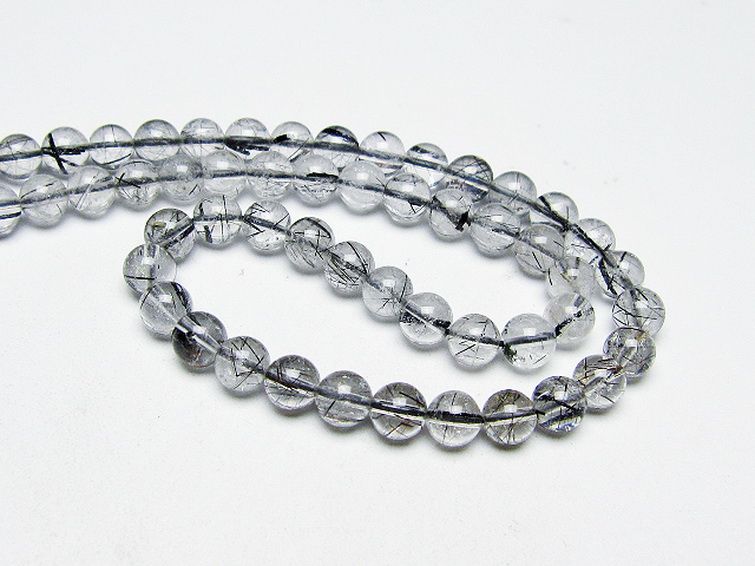 ブラックルチルクォーツ ネックレス 6mm [T354-6251] 2枚目