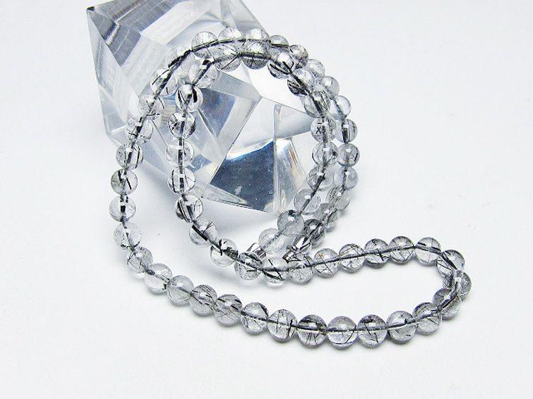 ブラックルチルクォーツ ネックレス 6mm [T354-6251] 3枚目