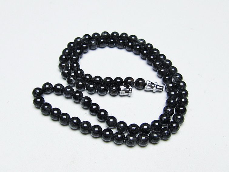 ブラックルチルクォーツ ネックレス 5mm [T354-6263] 1枚目