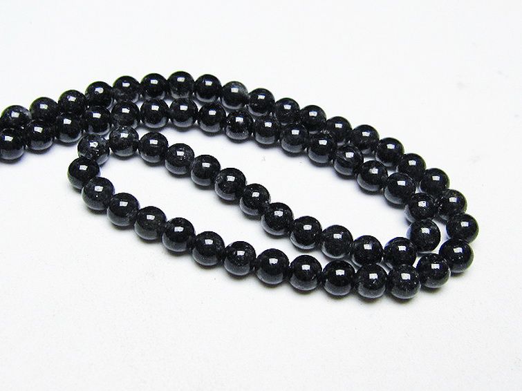 ブラックルチルクォーツ ネックレス 5mm [T354-6267] 2枚目