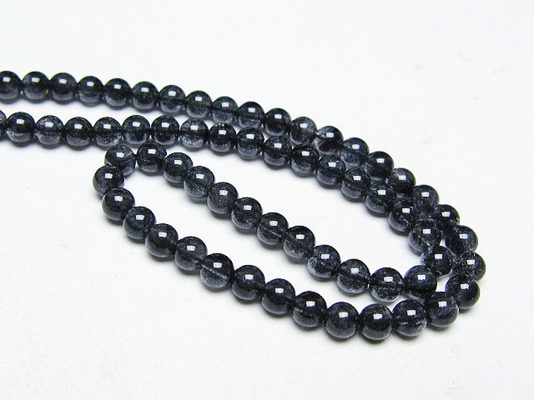 ブラックルチルクォーツ ネックレス 4mm [T354-6277] 2枚目
