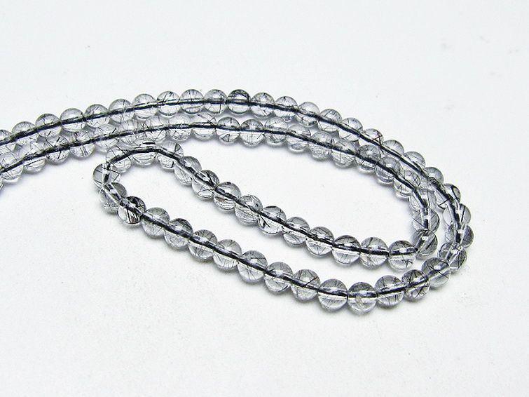 ブラックルチルクォーツ ネックレス 4mm [T354-6281] 2枚目